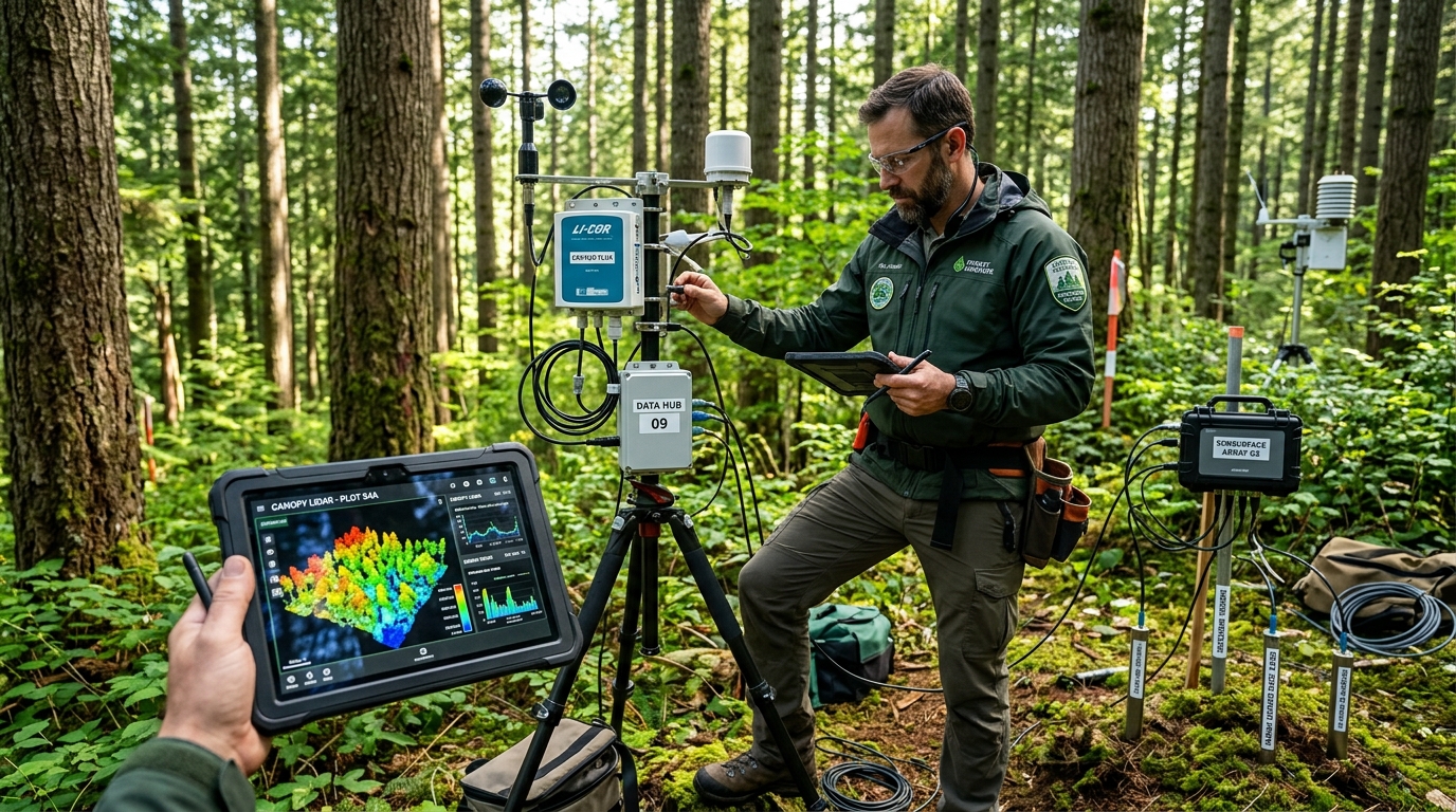 Forest Carbon Flux Monitoring and LIDAR Analysis